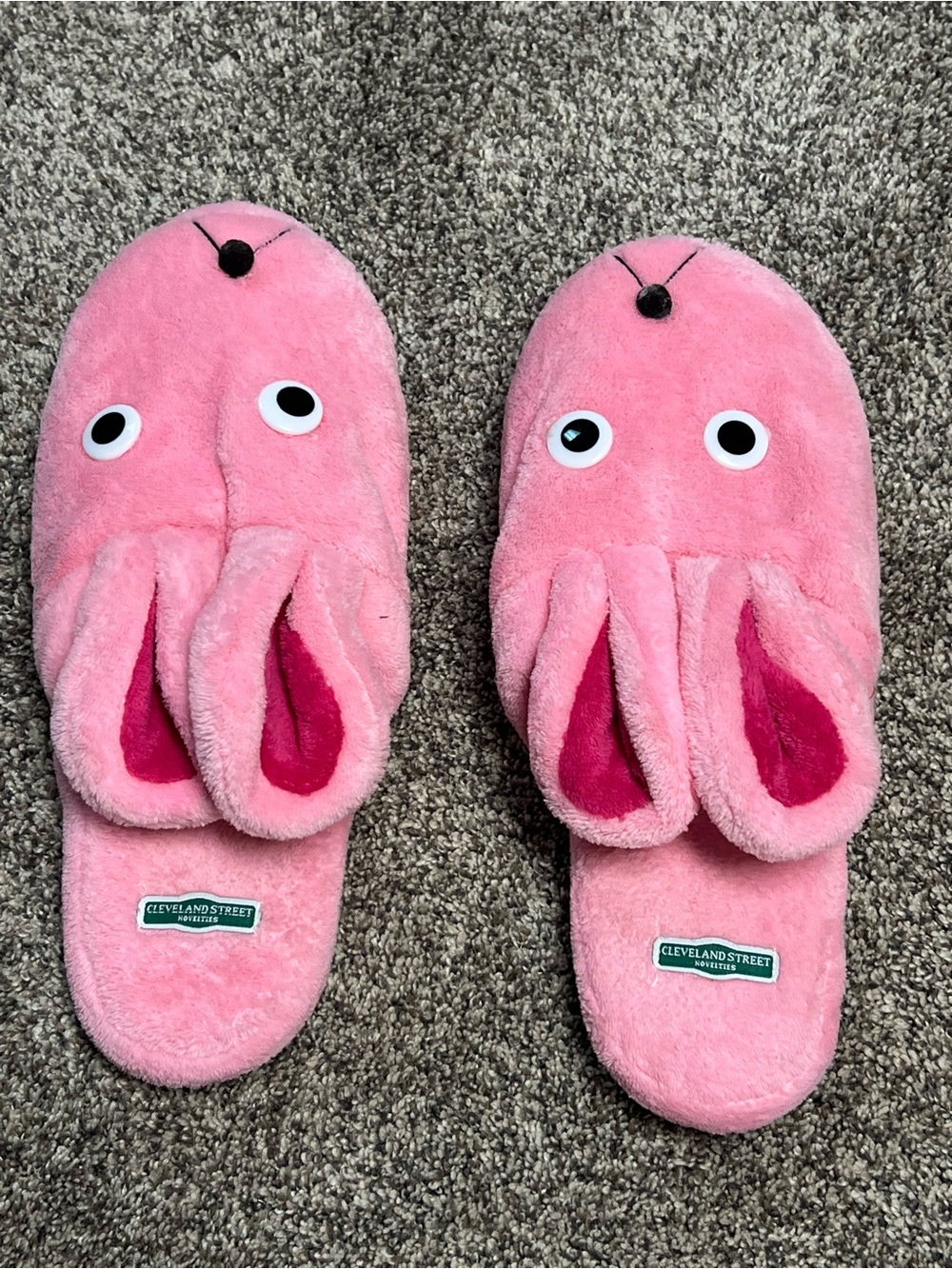 Men’s Pink Plush Bunny Slippers